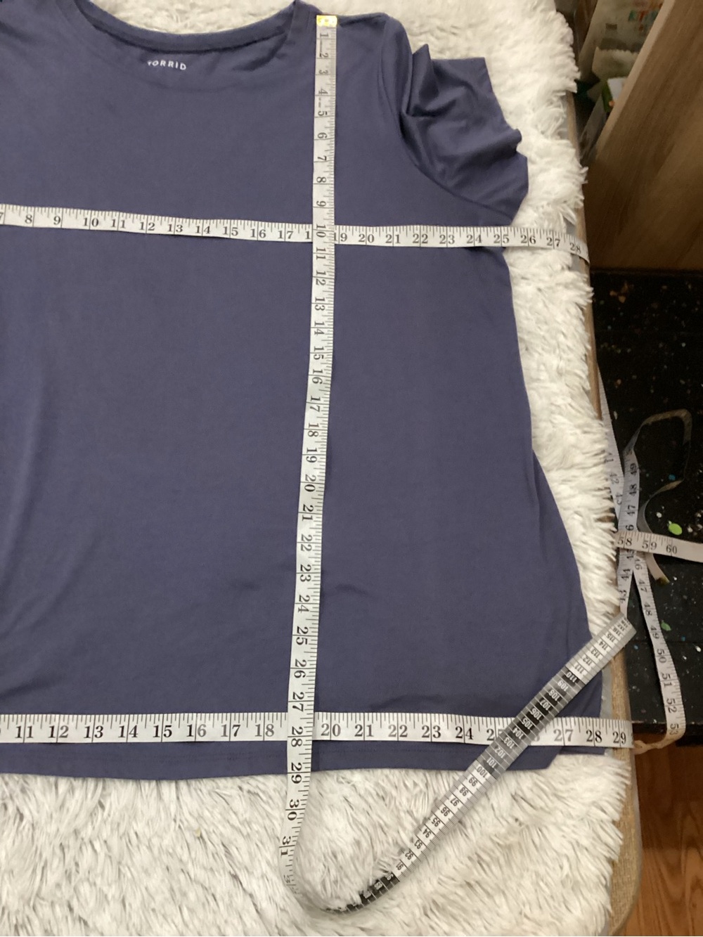 Torrid Classic Fit purplish blue Tee Size 3 Plus Size Soft Casual Top - Picture 8 of 10